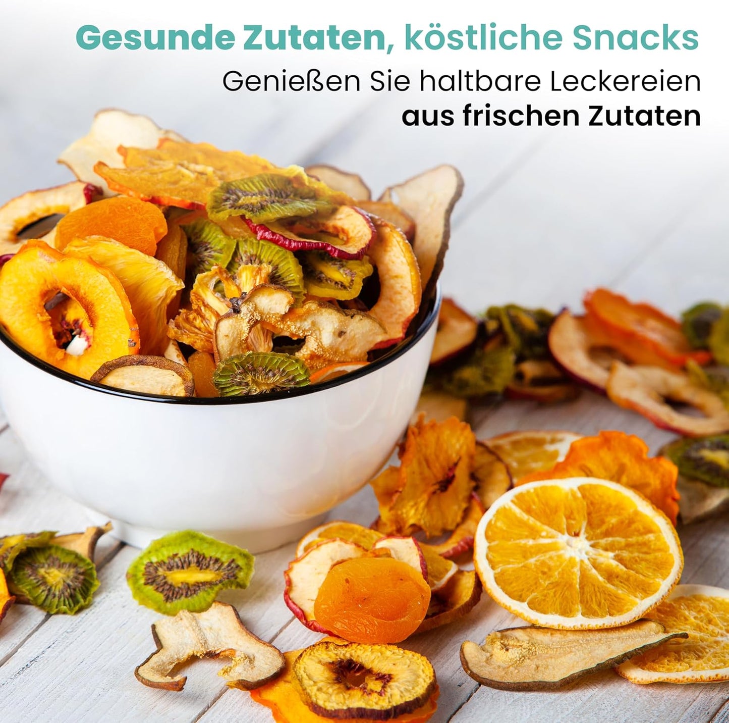 A-rival Dehydrator, Stainless Steel Dehydrator, Touch Control, Professional Dehydrator Stainless Steel, 24 Hour Timer, 6 Drying Trays + 3 Drying Mats, BPA-Free, 35 °C to 75 °C, Quiet Operation, 360°