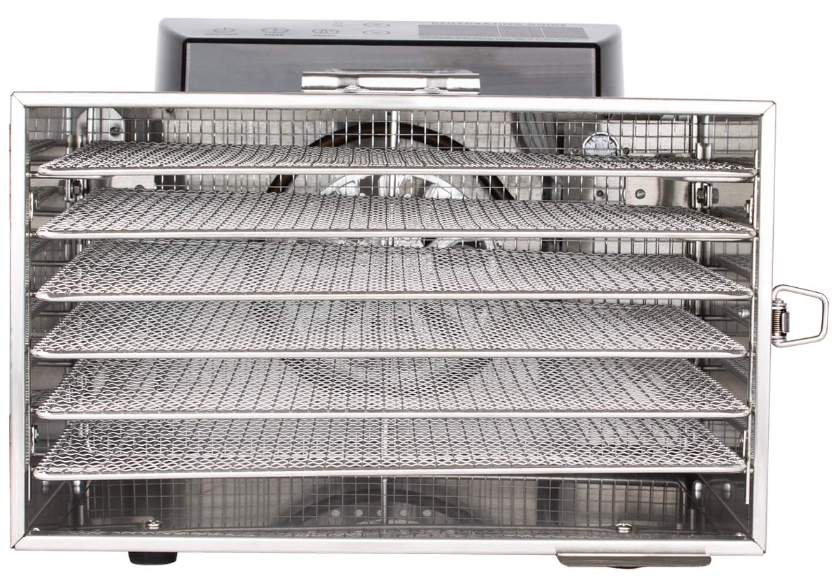 Beeketal 'BDA-15' Dörrautomat aus Edelstahl mit 10 Etagen, Zeitschaltuhr (max. 24h), einstellbarer Temperatur (30-90 °C) und LED Bedienfeld - Profi Gastro Dörrgerät inkl. 10 Einlegegitter