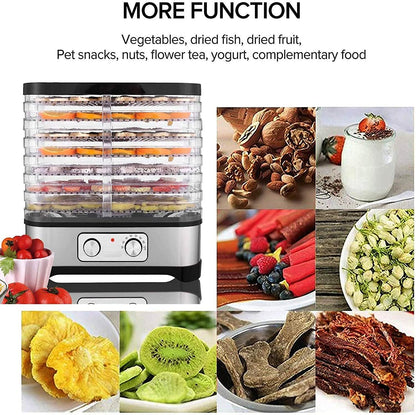 Dehydrator Dehydrator with Temperature Control, 8 Levels Removable Dehydrator, Temperature Control 35-70°C for Meat, Fruits, Vegetables and Nuts, 400 W, Button, BPA-Free